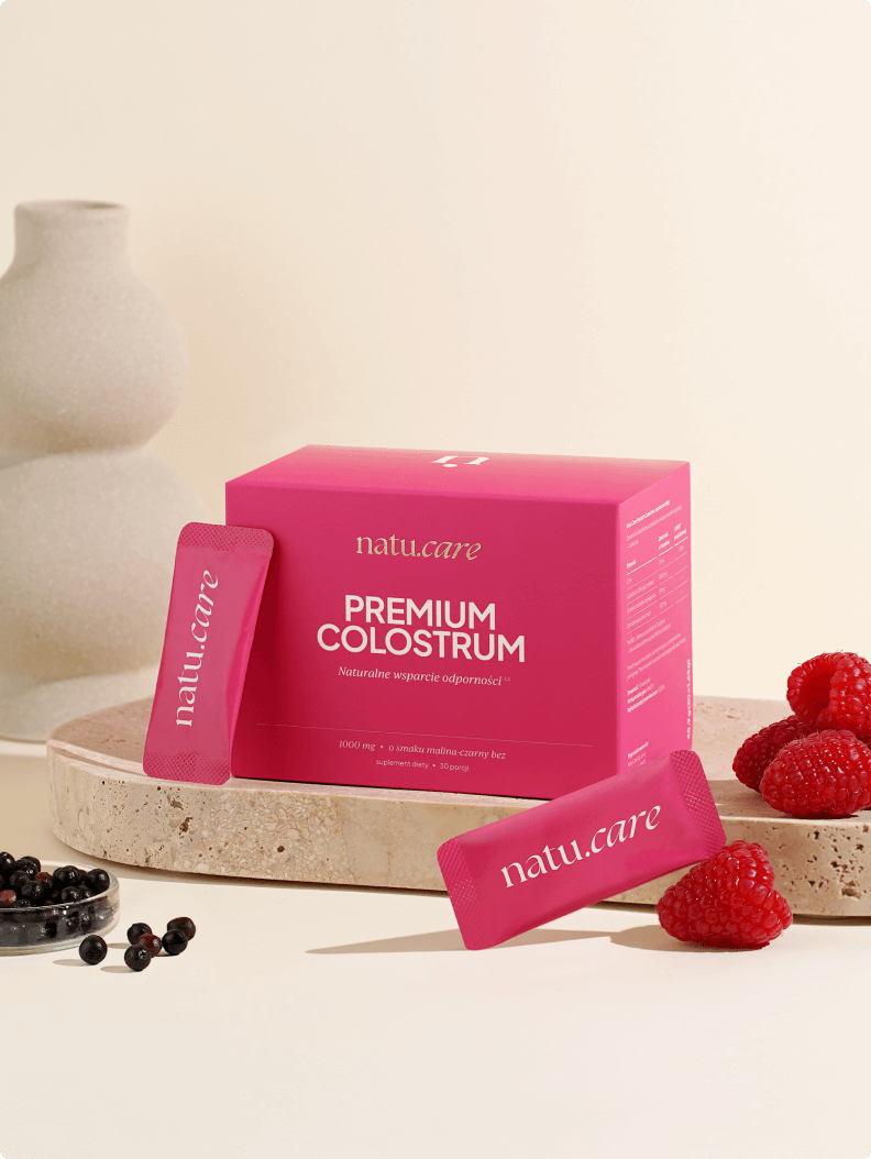 Premium Colostrum, malina-czarny bez