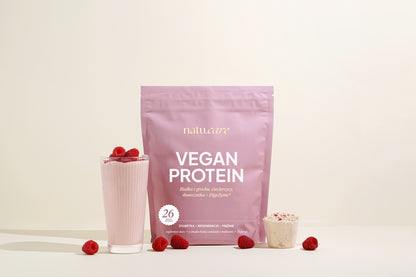 Białko Wegańskie, biała czekolada - malina